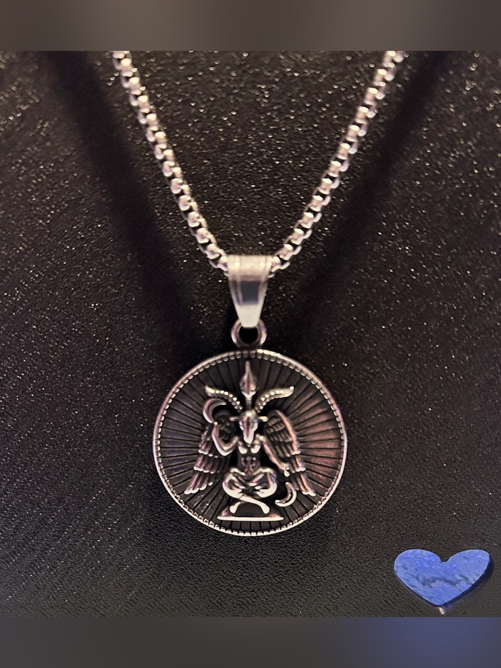 WITCHCRAFT GOAT DEMON SILVER-TONED STAINLESS STEEL PENDANT W/ NECKLACE/NWOT!